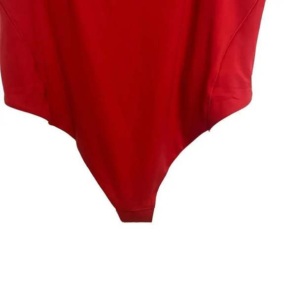 Lululemon NWT Red Soft Nulu Square Neck Bodysuit Sleeveless Thong Cut - Picture 10 of 11